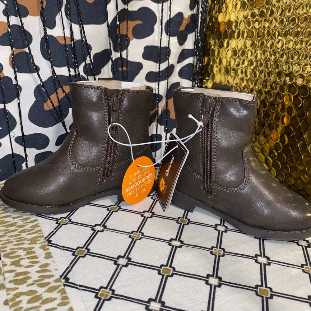 GYMBOREE GIRLS SUNFLOWER BROWN BOOTS